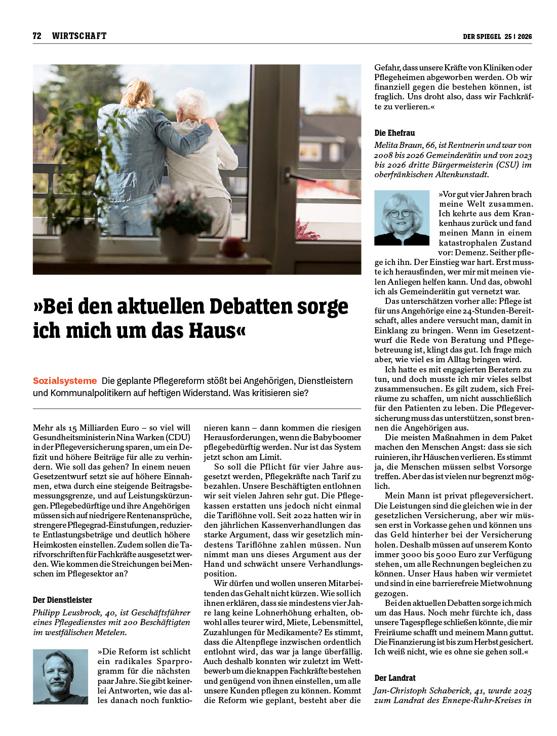 Sozialsysteme Die geplante Pflegereform